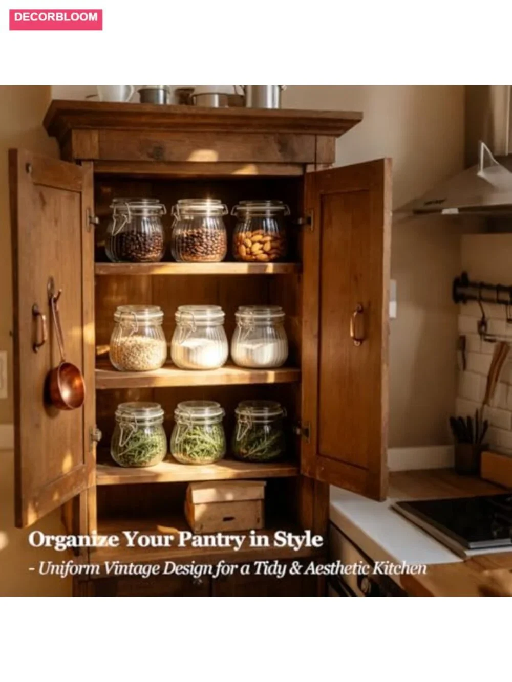 6-Pack 17oz Ribbed Glass Storage Jars with Airtight Clamp Lids